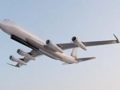 E-8 Style ELINT Spy Plane - Custom 1950s Quad Jetliner Low-poly 3D model