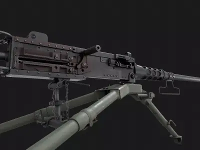 Browning M2HB Low-poly 3D model