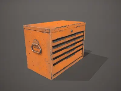 Orange Tool Chest Low-poly 3D model
