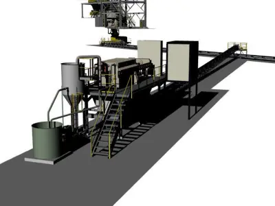 Complete underground mine installation 3D model