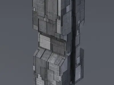 Skyscrapers Futuristic Sci-Fi Cyberpunk 3D model