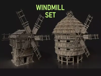 Next Gen AAA Windmill Set 3D Model Pack purchase