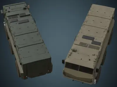 Military Truck 1B Low-poly 3D model