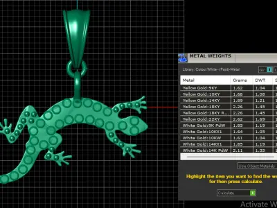 LIZARD INSECT PENDANT 3D PRINTABLE MODEL 3D print model