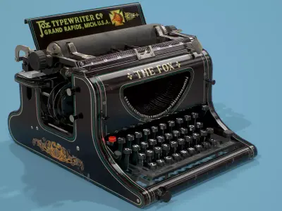 Typewriter Fox Low poly 3D model Low-poly 3D model
