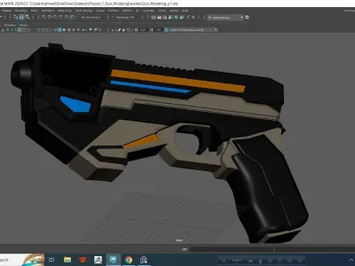 Hard Surface Gun Model Free 3D model
