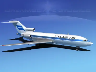 Boeing 727-100 Iceland Air 3D model