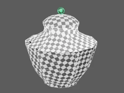 Antique gold ceramic vase Low-poly 3D model