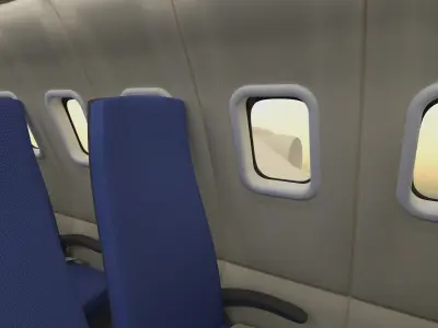 Cabin of aircraft Low-poly 3D model