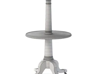 1860s French Two-Tier Round Table 3D model