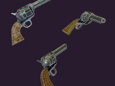PACK Old West Gun Low-poly 3D model