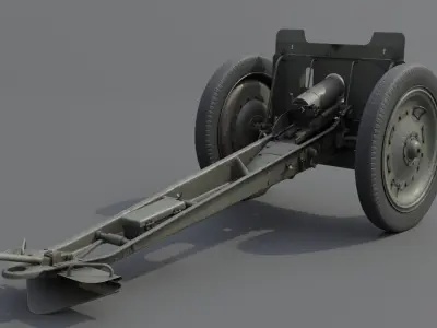 76 mm regimental gun M1927 Low-poly 3D model