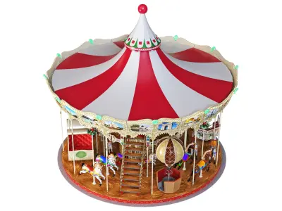 Carousel 2 levels Paris 3D model