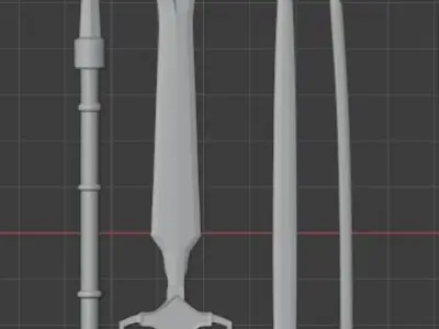Simple melee weapon Low-poly 3D model