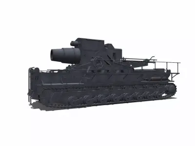 Karl-Gerat Self-Propelled Siege Mortar Low-poly 3D model