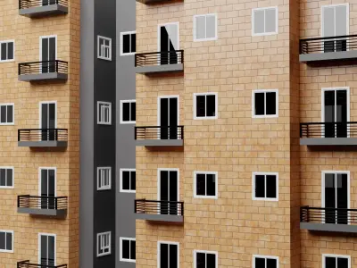 Residential Building Low-poly 3D model purchase