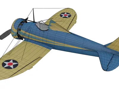 Boeing P-26 Peashooter Low-poly 3D model