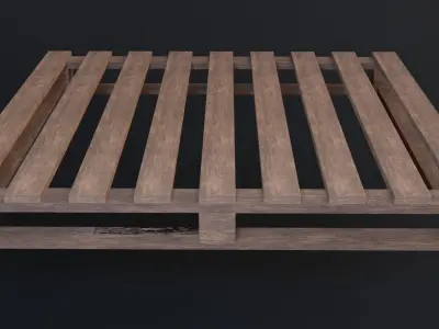 Wooden Pallet - Game Ready - Low Poly PBR 3D Model  Low-poly 3D model