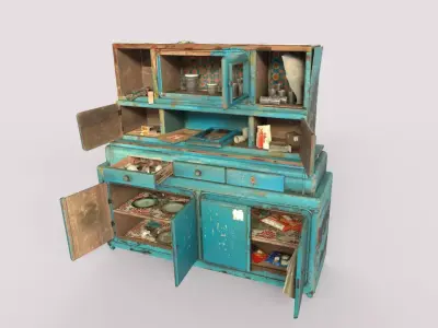 Old Blue Cabinet 3D model