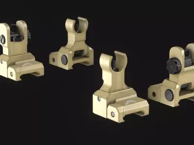 Aero Precision Gen 2 Back up Ironsights - Game Asset Low-poly 3D model