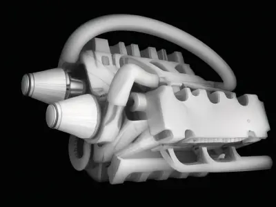 V6 Engine Mechanical 3D Model  CAD Accurate 3D model