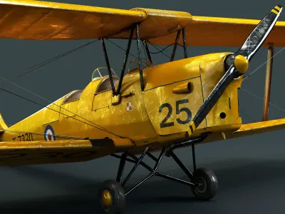 Plane 3D model wwii biplane 3D model