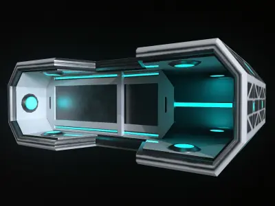 Sci-fi Closet Shelf type 3 Low-poly 3D model