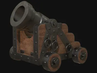 Cannon Mortar 1 Low-poly 3D model