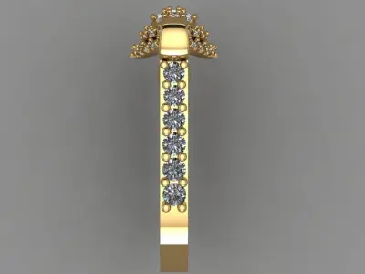 Poat Of Genie Daimond Ring With Antique Plain Work Ring 3d Model 3D print model