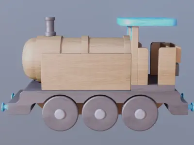 WOODEN LITTLE TRAIN TOY - RogueFilmProductions Low-poly 3D model