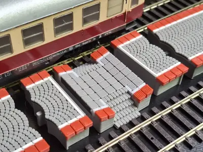 Double Edge Platform Crossings 1-87 FDM color 3D print model