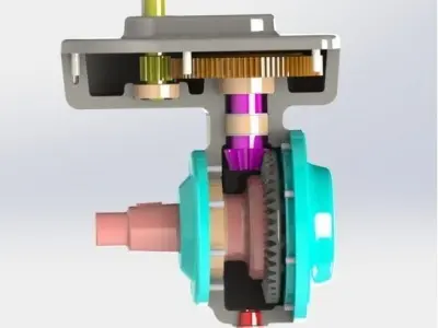 Inventor model motor with gears Free 3D model