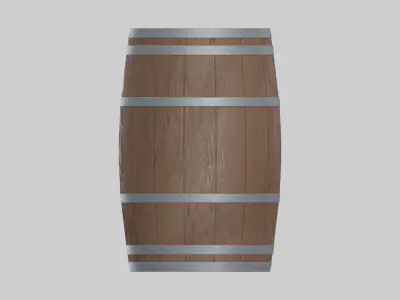 Heavy Toasted Lowpoly Firkin Barrel Low-poly 3D model