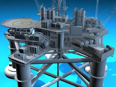 Oil platform 3D model 6
