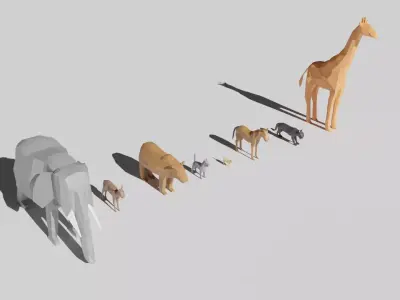 Low Poly Animal Pack for Free Free low-poly 3D model