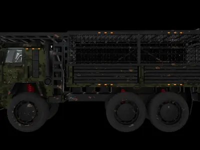 Military Vehicule KamAZ-53501 Low-poly 3D model Low-poly 3D model