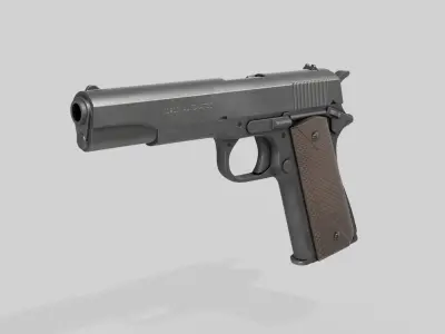 Cold war pistols  Low-poly 3D model