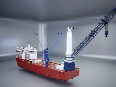 Crane Ship Used 3D model