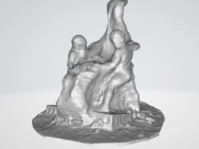 monument14 fountain with two statues 3D model