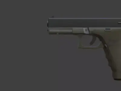 Glock 18 with Silencer and Laser Low-poly 3D model