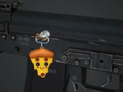 Pizza Weapon Charm - Low Poly Game Ready Low-poly 3D model