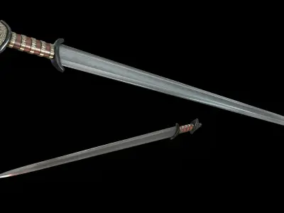 Gilling Sword Low-poly 3D model