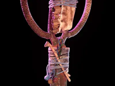 Old Antique Scissor Low-poly 3D model