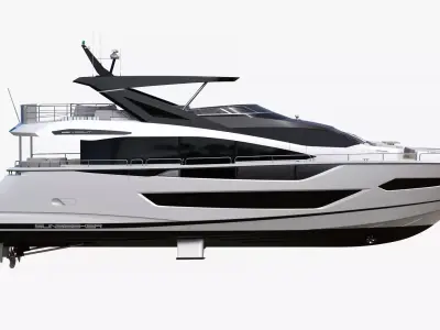 Luxury Motor Flybridge Yacht 3D model