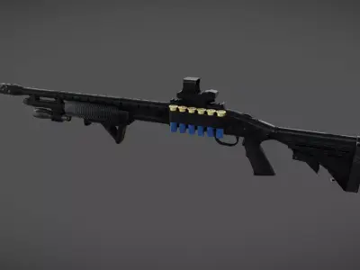 M590 Tactical Low-poly 3D model