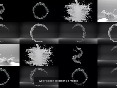 Water splash collection 3D Model Pack