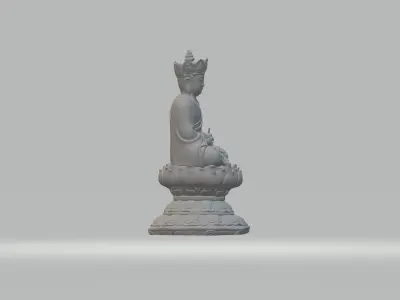 Ksitigarbha Bodhisattva Buddha Statue 3D print model 2