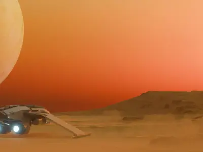  Assault Spaceship  Low-poly 3D model