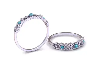 Primary Vintage Filigree Scalloped Eternity Band 3D print model