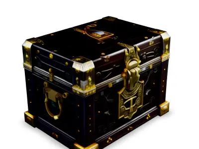 Ornate Treasure Chest 3D Model Low-poly 3D model